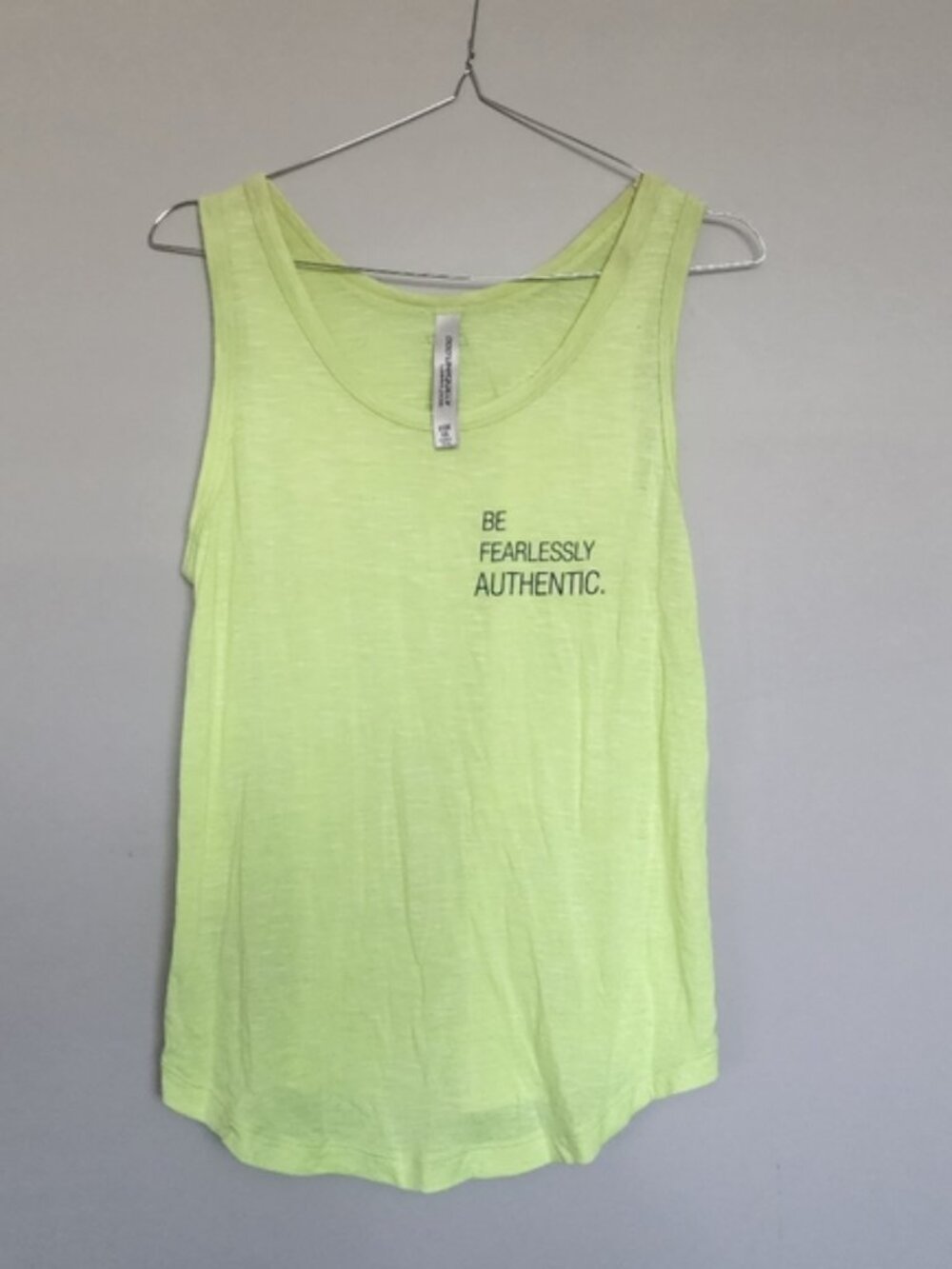 Lorna Jane Fitness Highlight Yellow Neon Exercise Muscle Shirt Singlet Top